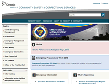 Tablet Screenshot of emergencymanagementontario.ca